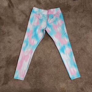 Athletic Works Pink and Blue Kids Leggings Sz Lg